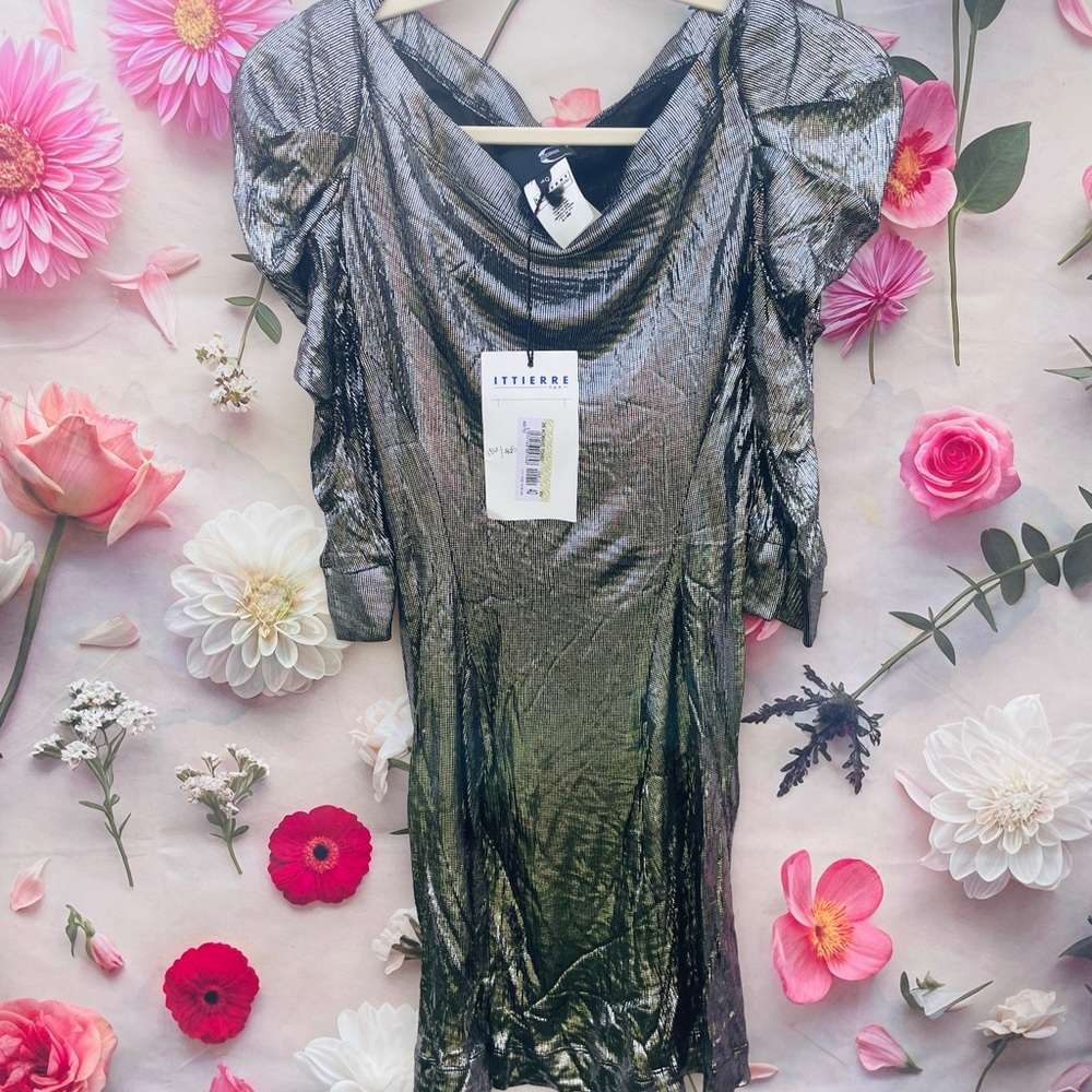 NWT Just Cavalli Silver Metallic RUNWAY Dress
